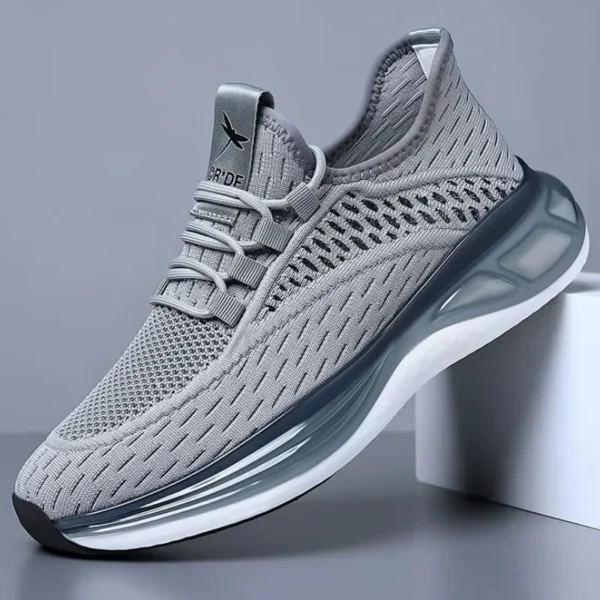1 Red Dragonfly Men's Breathable Knit Mesh Running Sneakers, Shock-Absorbing Gradient Sole, Lightweight Lace-Up Athletic Training Walking Shoes