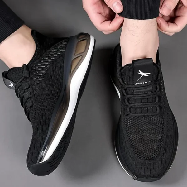 2 Red Dragonfly Men's Breathable Knit Mesh Running Sneakers, Shock-Absorbing Gradient Sole, Lightweight Lace-Up Athletic Training Walking Shoes