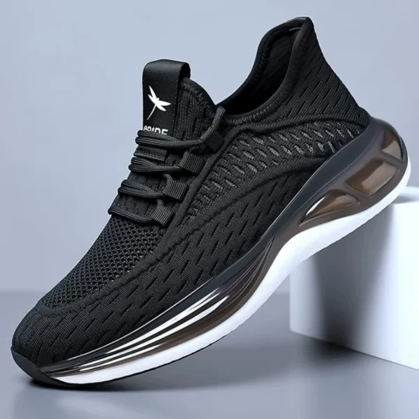 4 Red Dragonfly Men's Breathable Knit Mesh Running Sneakers, Shock-Absorbing Gradient Sole, Lightweight Lace-Up Athletic Training Walking Shoes
