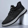 Lightweight hollow fly knit mesh upper delivers superior breathability. Elastic no-tie shoelaces for easy slip-on. Non-slip cushioned rubber outsole, ideal for daily commute, walking and casual outdoor activities.
