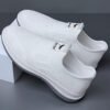 Slip-on fly knit mesh sneakers for men. Hollow breathable upper, easy slip-on design without laces. Lightweight cushioned non-slip sole, great for daily walking, commute and casual wear.